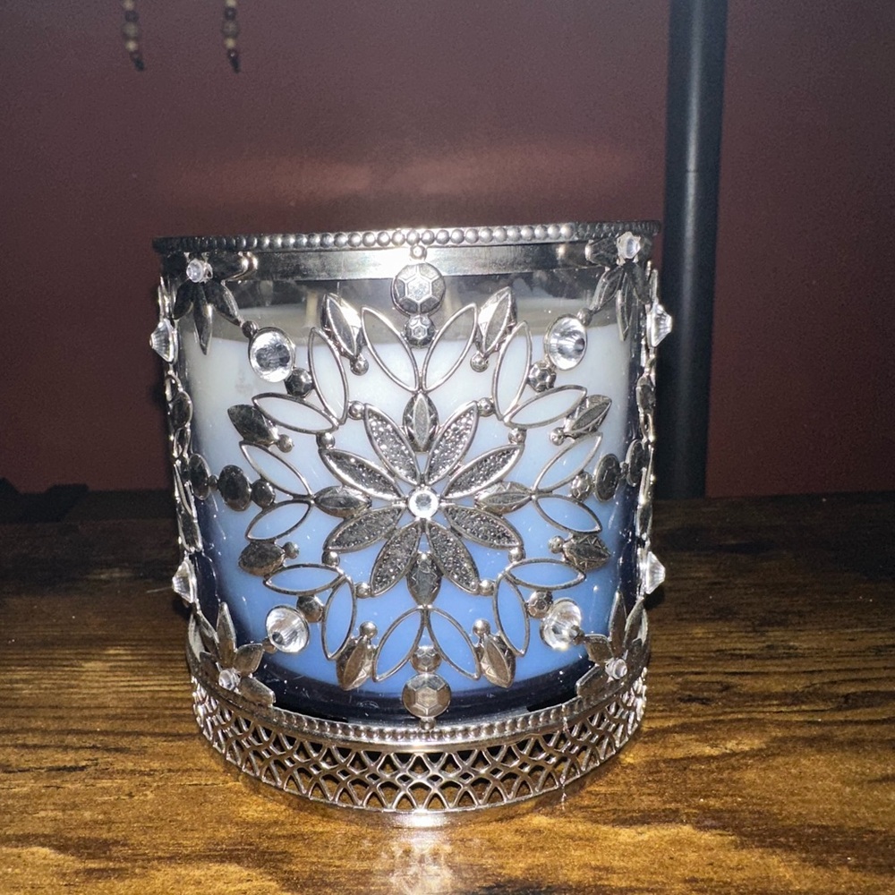 Bath and Body Works Decorative Silver Snowflake Candle Holder